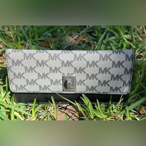 Michael Kors Black and Gray Monogram Wallet